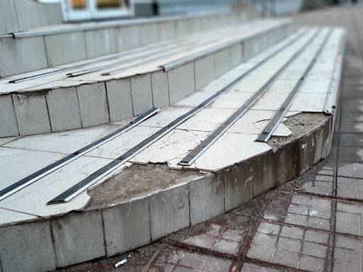 Отделка ступеней бетонной лестницы на улице