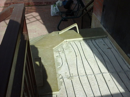 Облицовка бетонной лестницы коттеджа в п. Заветный