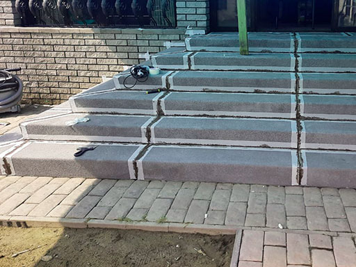 Облицовка лестниц из бетона в ДНП Лесное