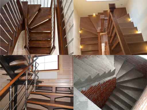 Монтаж лестницы в частном доме c поворотом на 180 градусов