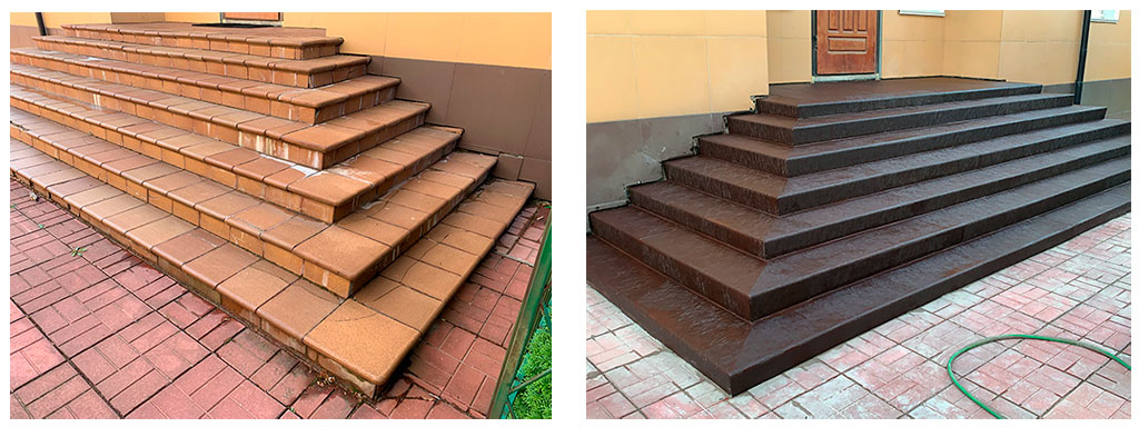 Набережная Волги, 39: лестница до и после ремонта