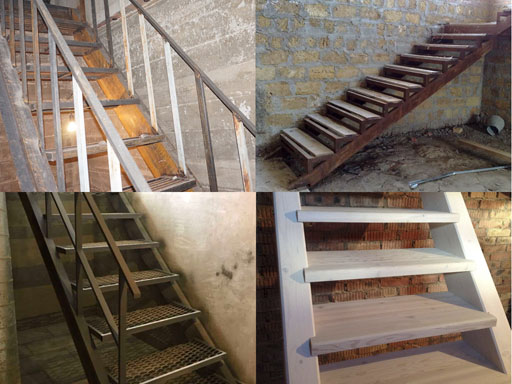 Монтаж подвальных лестниц