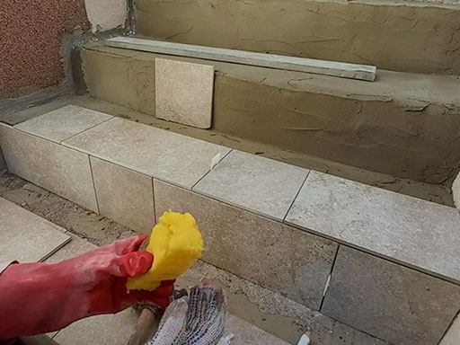 Облицовка бетонного крыльца плиткой поэтапно